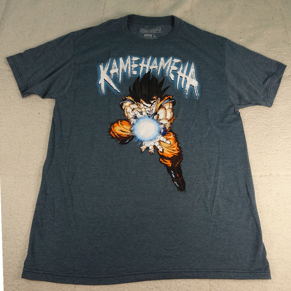 Dragonball Z "Kamehameha" Gray T-Shirt Large - Picture 1 of 4